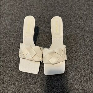 Bottega Veneta Cream Woven Sandals